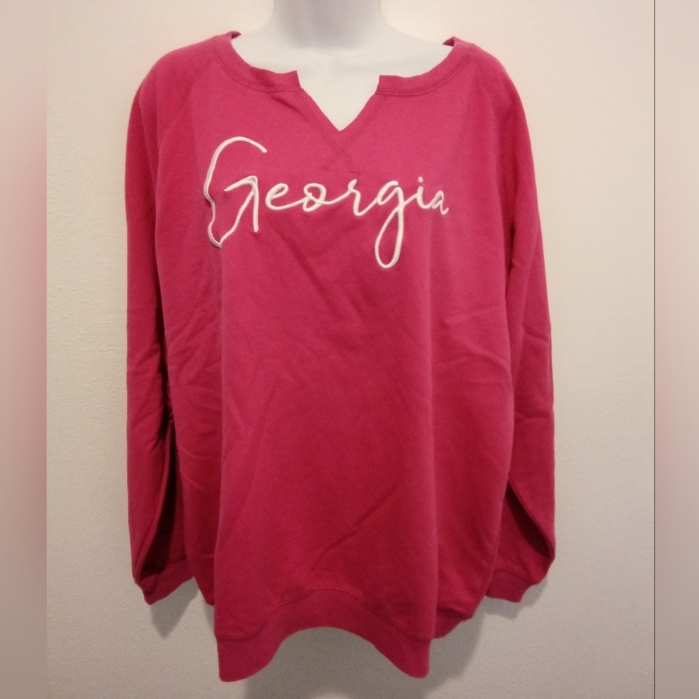 State Of Mine Women's Relaxed Fit Statement Graphic Sweatshirt "GEORGIA" XXL-NWT